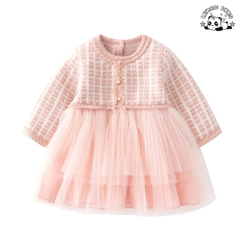 LEZONKIDS - Customizable High Quality Warm Multi-Tulle Girls' Dress ODM Short Sleeve Party Style Autumn Winter 2-14 Years